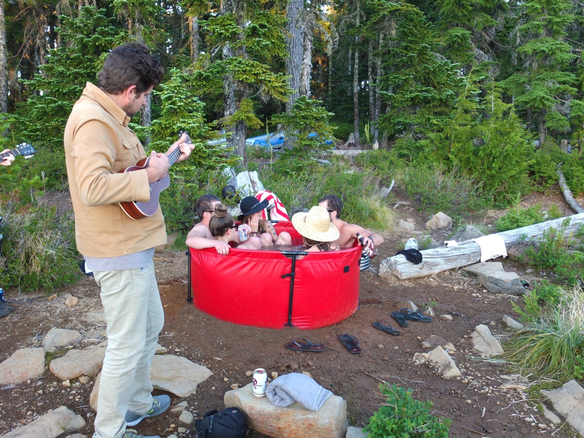 Nomad collapsible hot tub makes camping more interesting