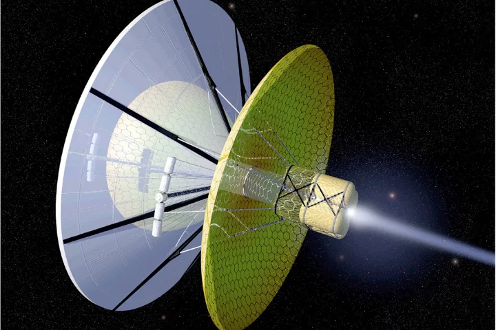 X-ray pulsars could help interstellar spaceships like this Bussard ramjet to navigate (Image: NASA)