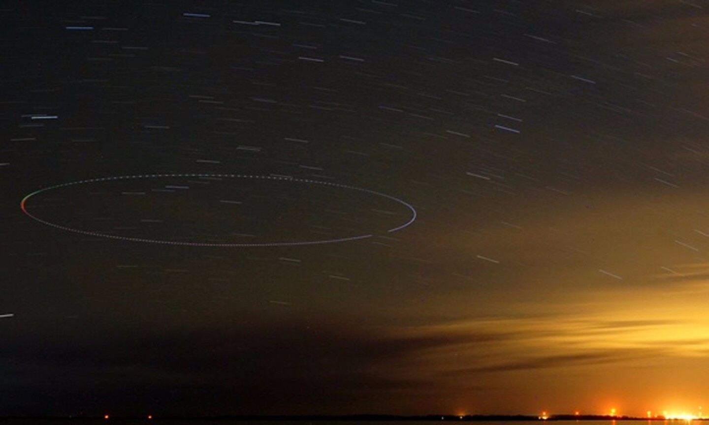 The VA001 orbits offshore of the Mid-Atlantic Regional Spaceport on Wallops Island