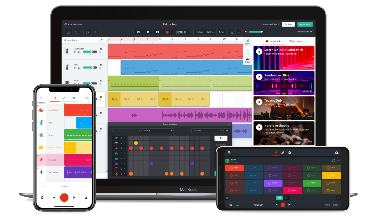 BandLab's online toolbox includes a full-featured digital audio workstation, MIDI editor, an arsenal of pre-built loops and virtual instruments and a looper