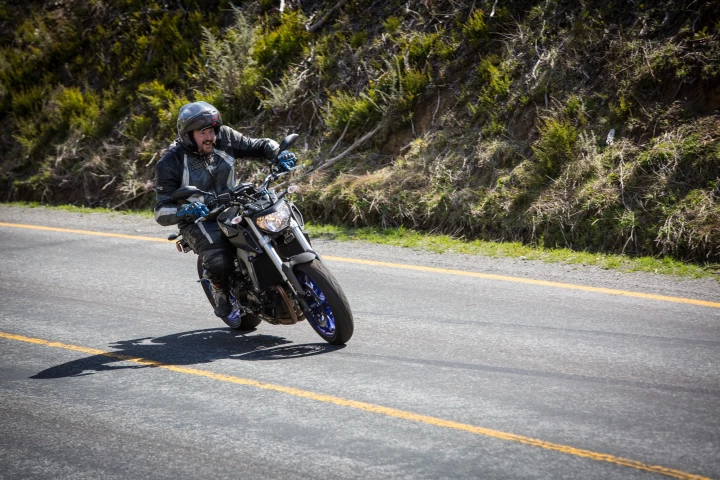 Yamaha's MT-09 (or FZ-09 in the USA) is hysterical fun on the road (Photo: Noel McKeegan)