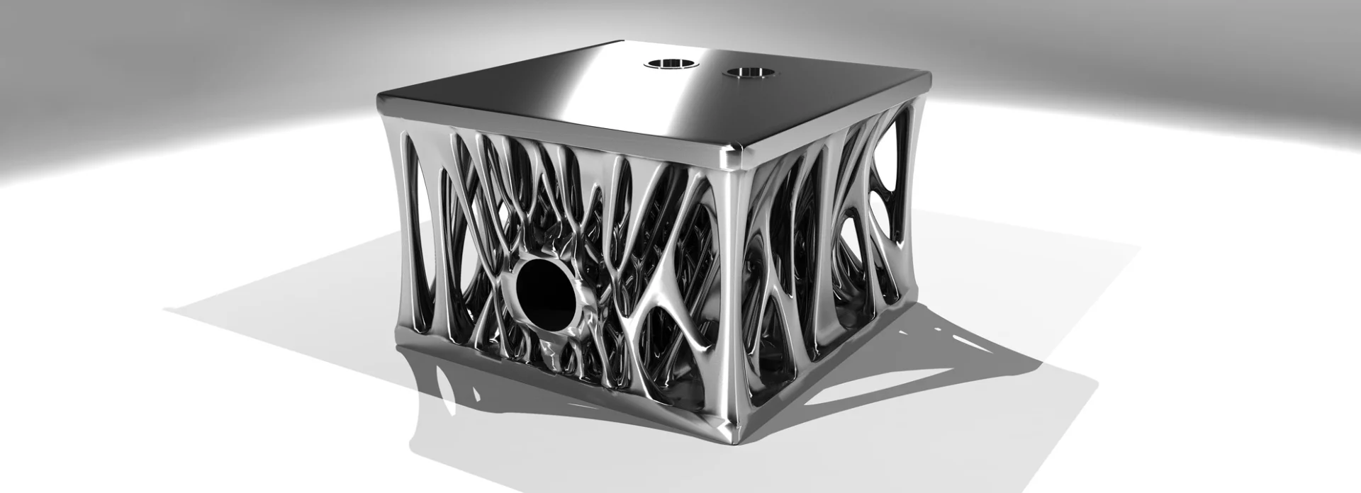 That's an engine block, optimized using Autodesk's generative design tool. Presumably the "make it easy to service" wasn't ticked.