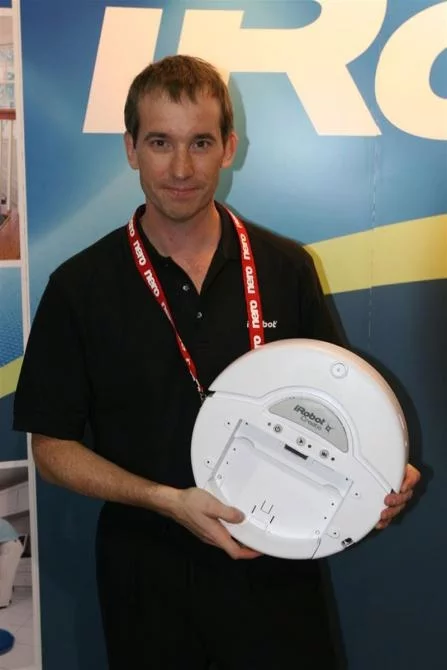 iRobot's co-founder and CEO, Colin Angle, poses with a Create for us.