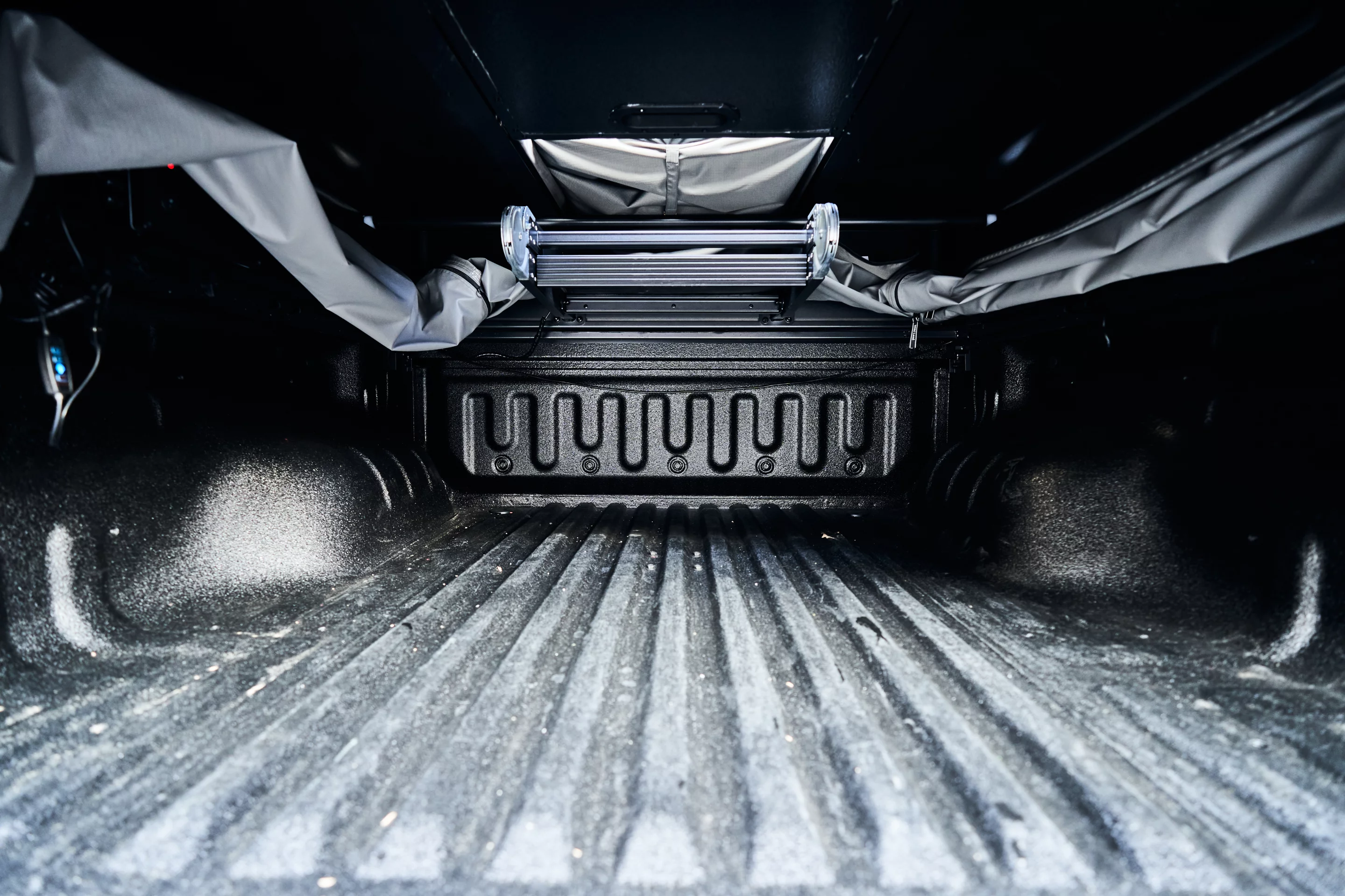 The pickup floor becomes ground level once the Safari Cruiser is all set up