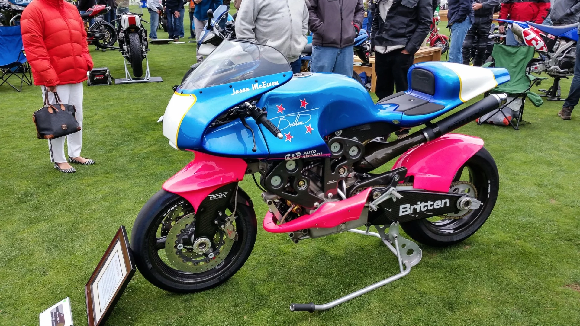 This Britten was one of the class winners at the Quail Motorcycle Gathering