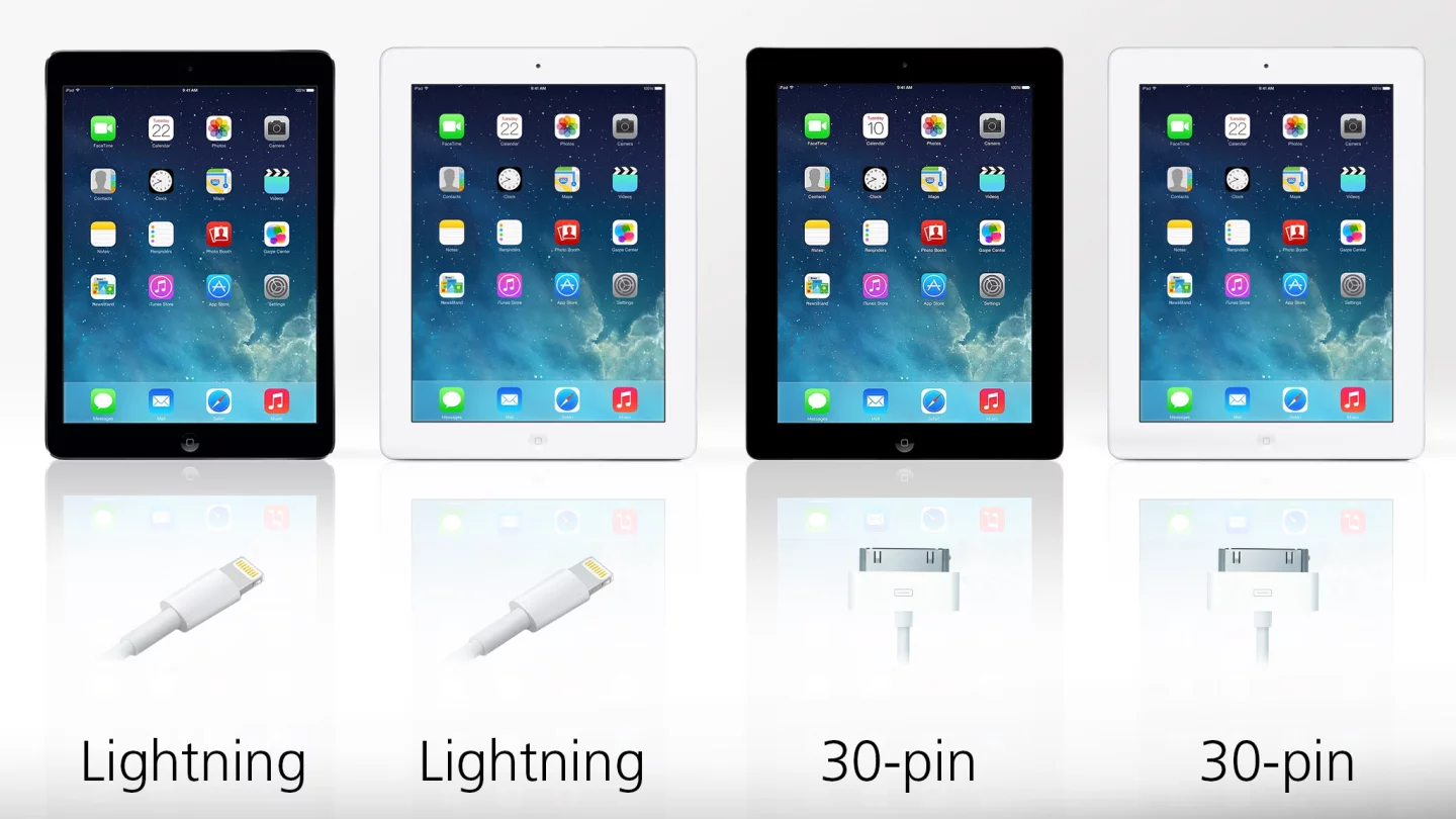 The older iPads use Apple's 30-pin charging cables