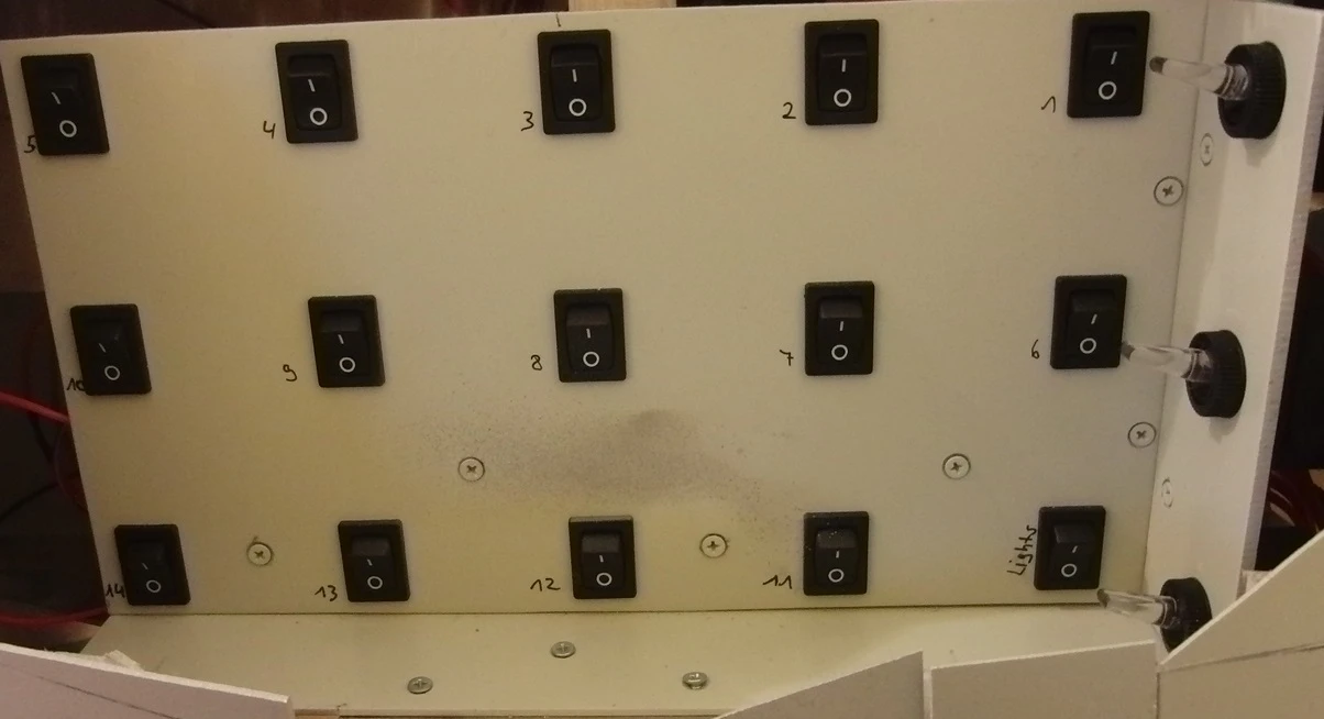 The laser control panel