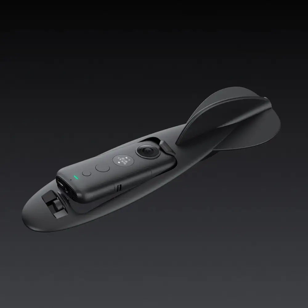 The Insta360 One X in its throwable holder