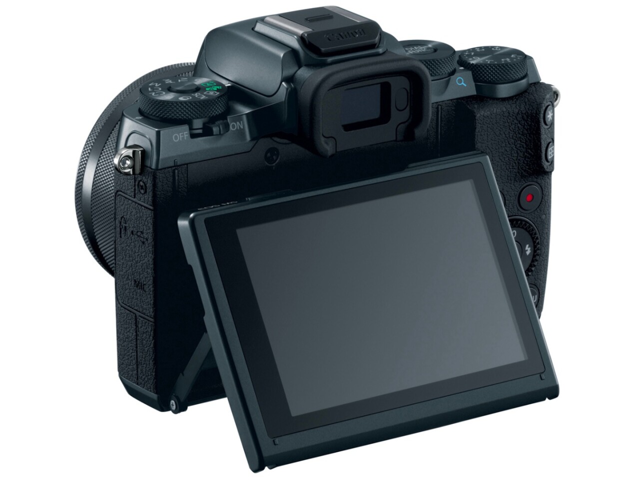 The rear touchscreen on the Canon EOS M5 mirrorless camera has 1.62 million dots