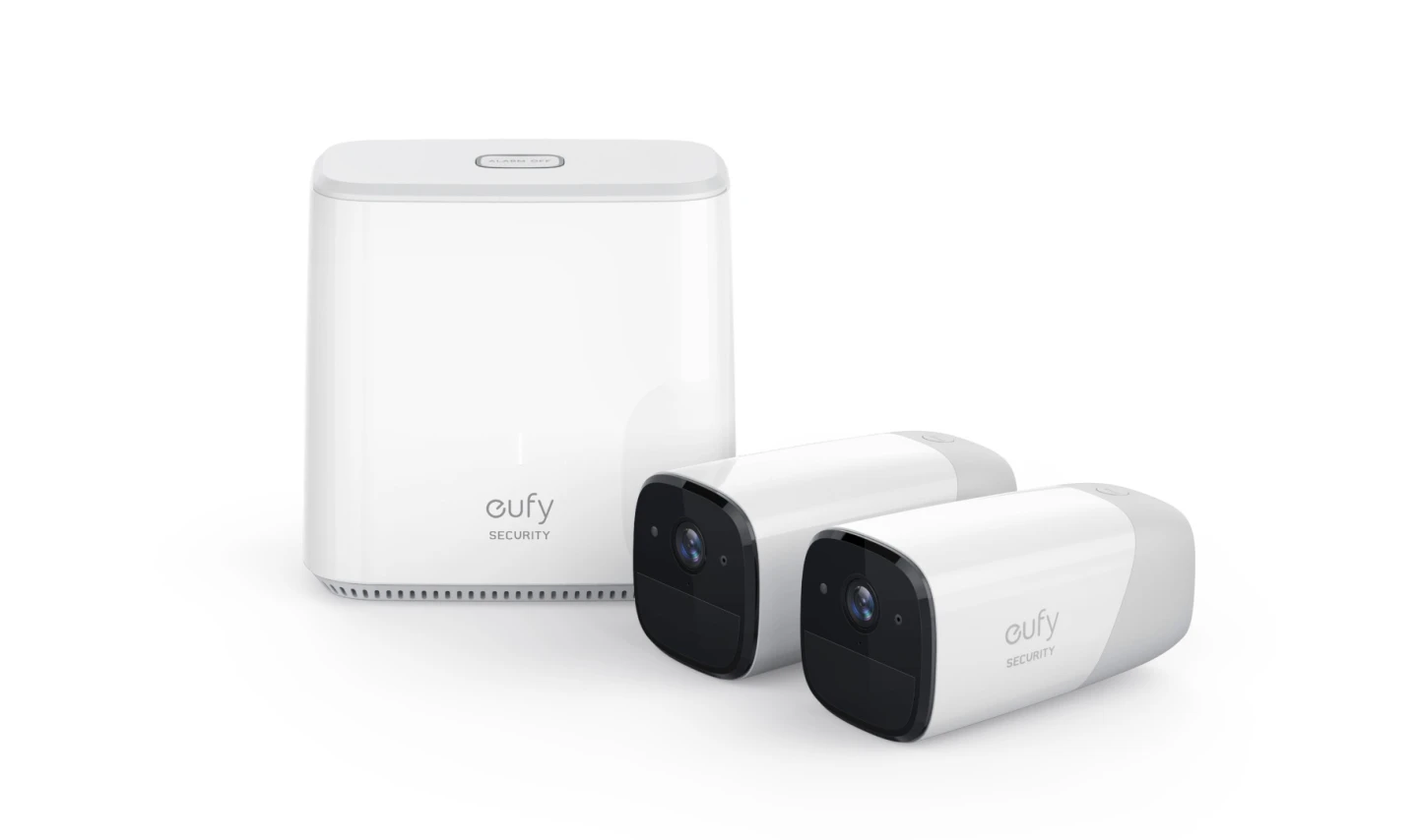 The EverCam system is made up of a battery-powered security camera and a wirelessly-linked processing hub