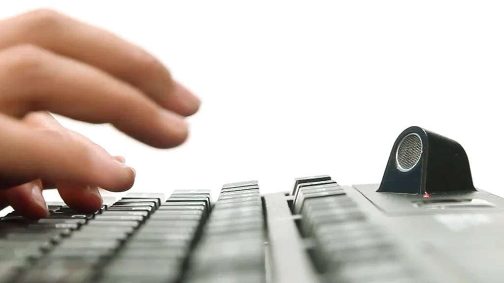 KSI's SonarLocID Keyboard uses sonar to monitor the presence of the user