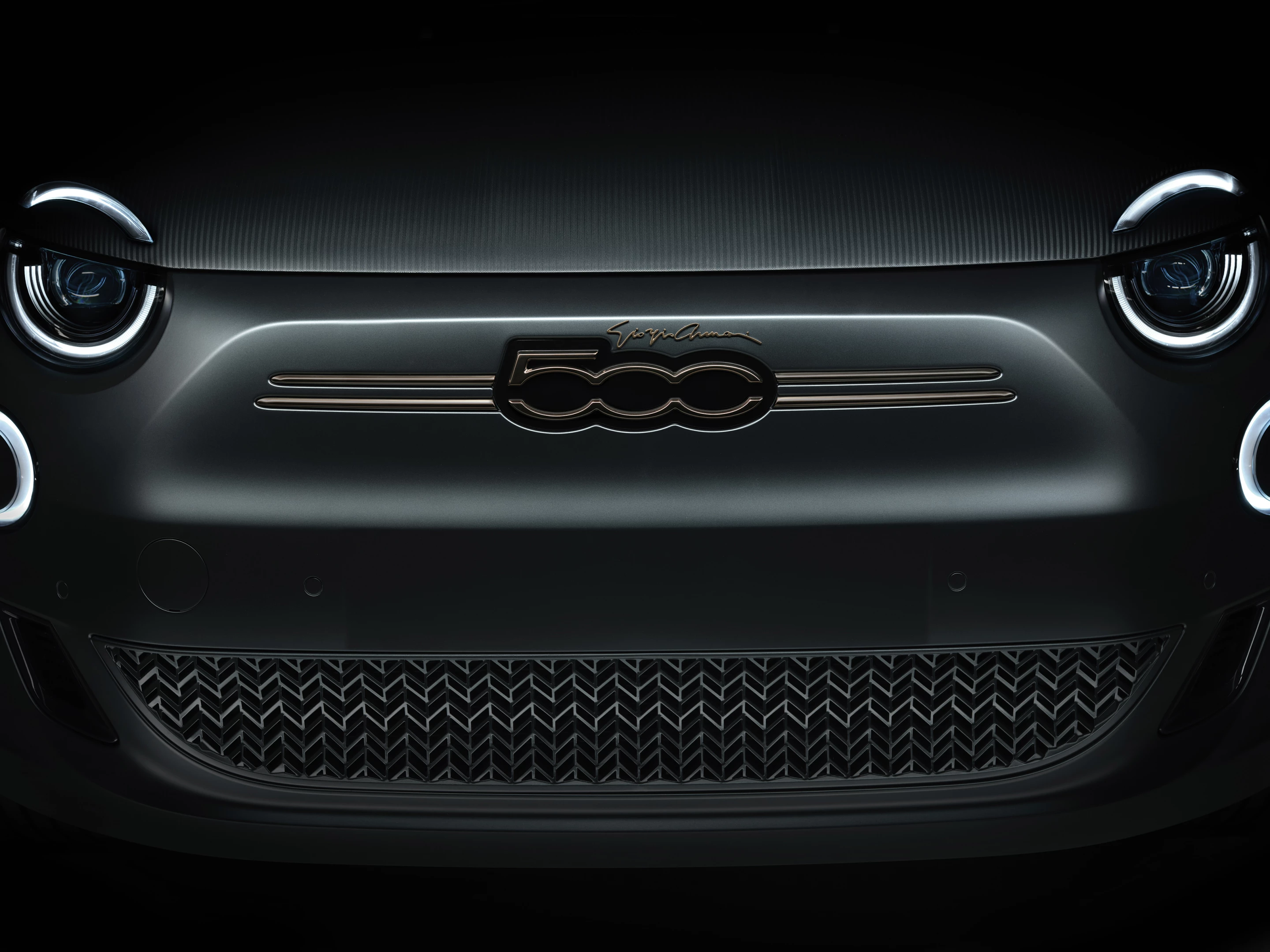 The face of the one-off 500 Giorgio Armani model