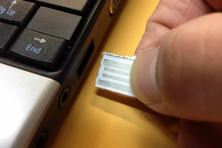 With an embedded silicon chip, intelliPaper turns an ordinary strip of paper into a working USB drive