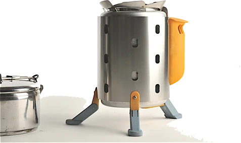 The power pack packs clips easily to the exterior when removed to create a cook stove that is 7.5 inches tall by 4.75 inches diameter, and weighs only 1lb 10 ounces