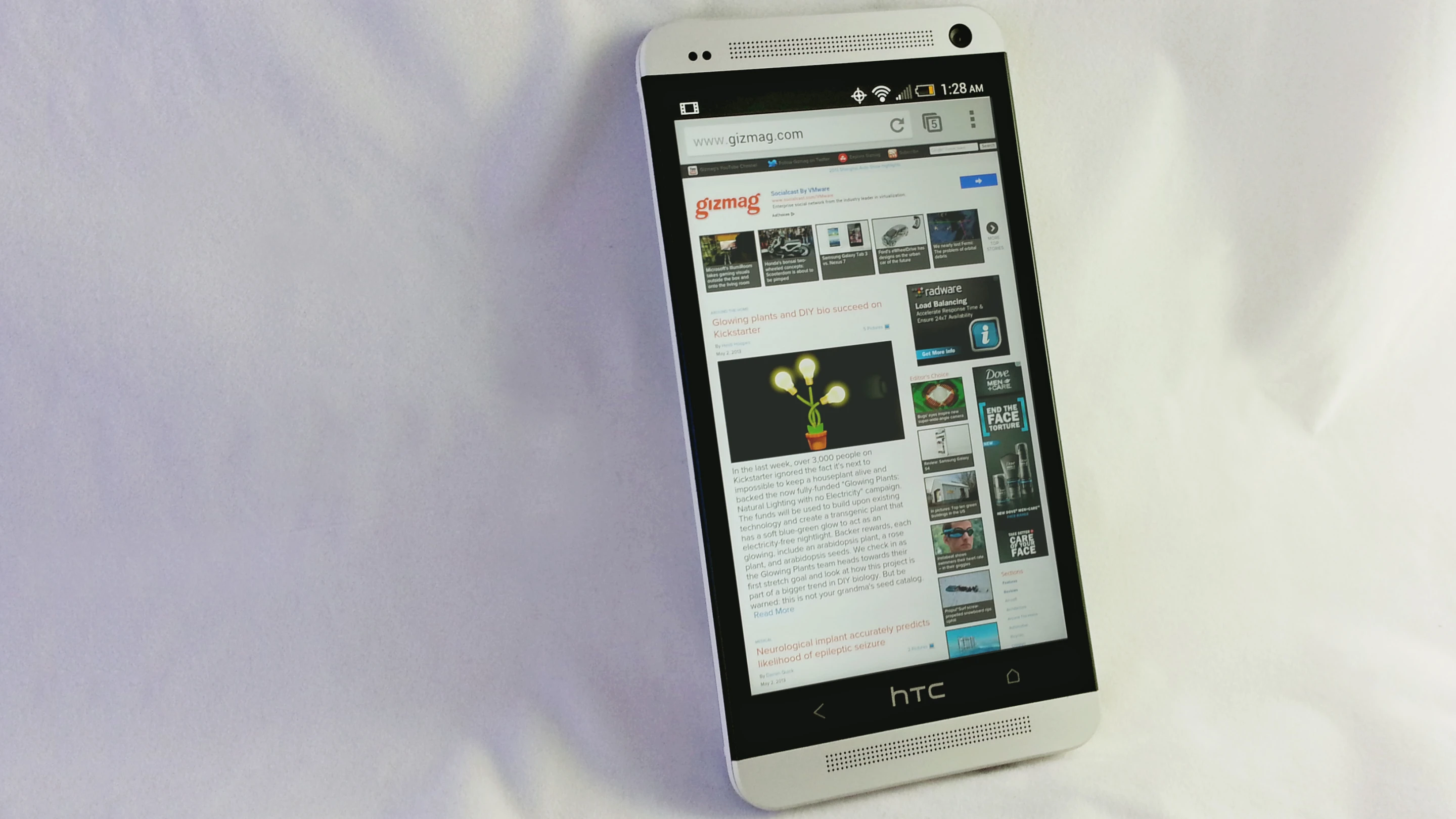 The One has a 2.1 MP front-facing camera