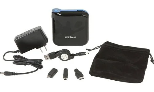 The IMP1000 comes with a retractable USB charge cable, travel-friendly 100 - 240V charger, various adapters and a soft pouch