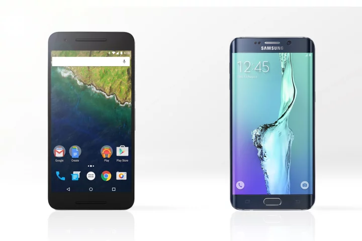 Which 5.7-inch Android phablet do you go with? Gizmag compares the Nexus 6P (left) and Samsung Galaxy S6 edge+
