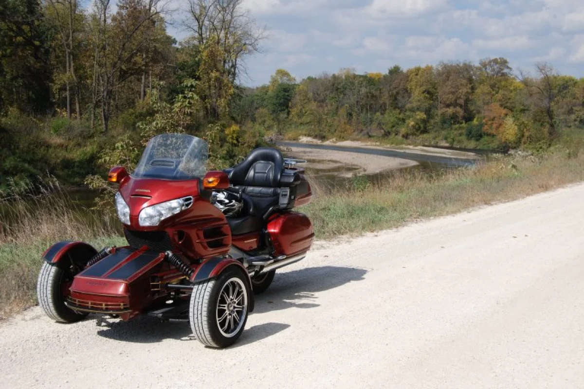 A Honda GL1800, sporting a prototype Endeavor Trike kit