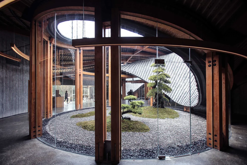 In Bamboo, China, by Archi-Union Architects. A winner under the "Civic Centers" category of the 2018 International Architecture Awards, this community center in the rural Dao Ming Town is made with a 70 percent pre-fabricated timber frame