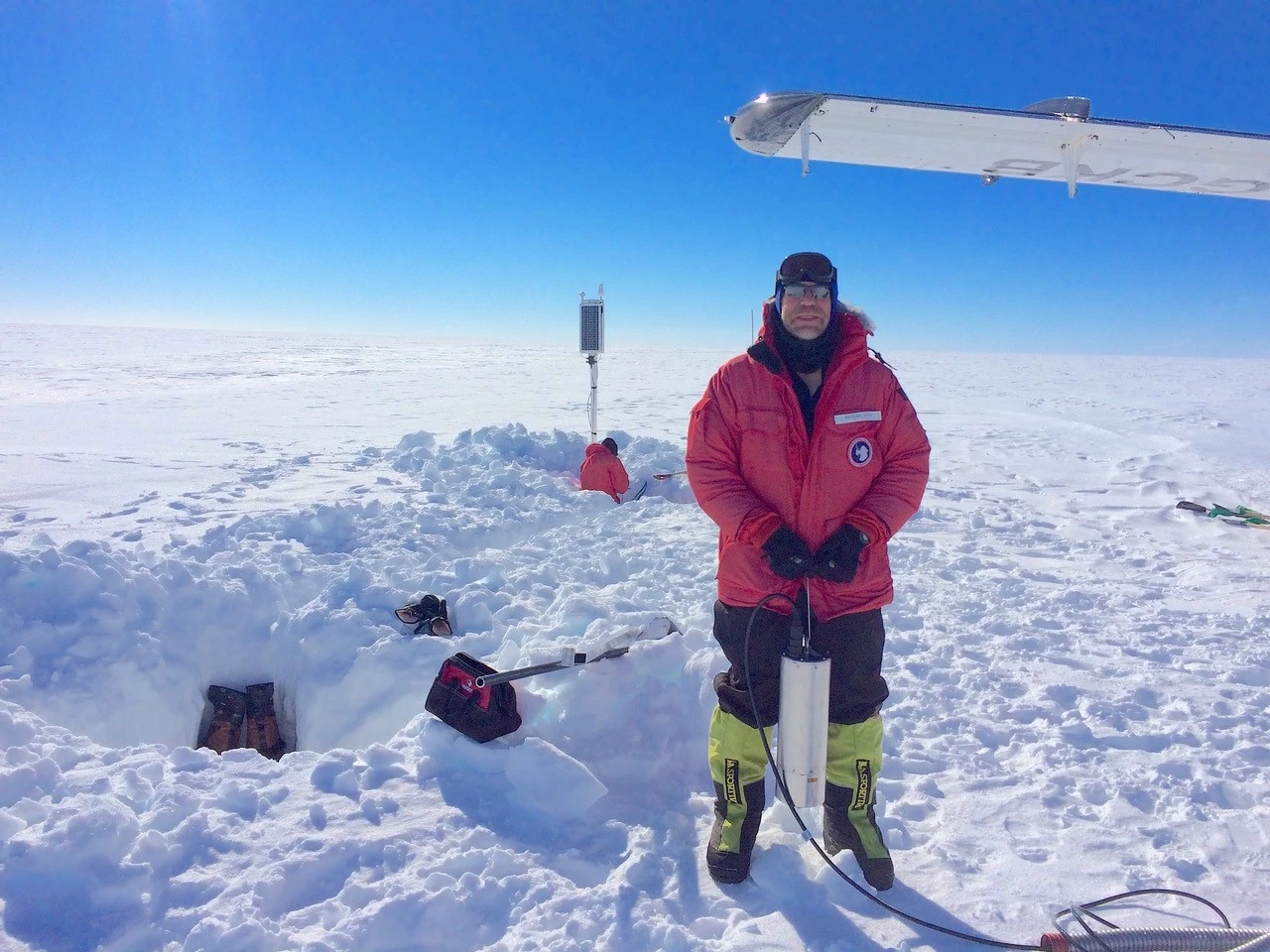Rick Aster, co-author of the new study, on an installation trip to the Ross ice Shelf