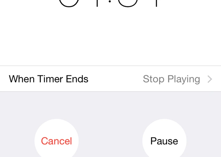 The Timer app can stop music playback