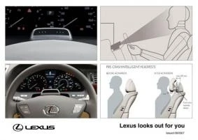Lexus' new active safety systems include driver facial monitoring to determine if the driver's aware of oncoming obstacles, and active protection from rear-enders