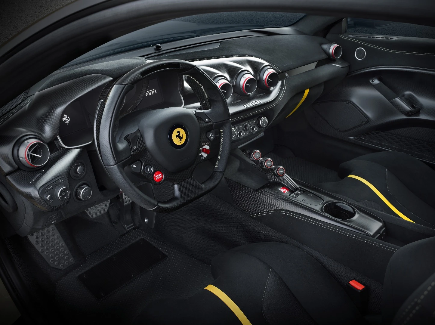 The interior features lightweight materials and stripped-down construction