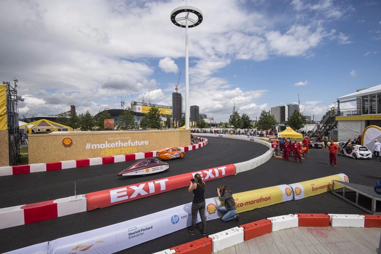 Cars on the track during Make the Future London 2016