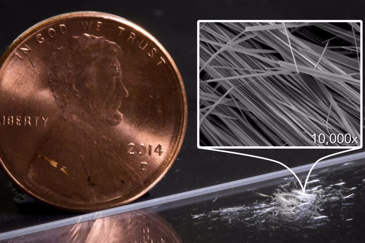 When tens of thousands of the new diamondoid nanowires created by Stanford University and SLAC are clumped together, they are visible to the naked eye