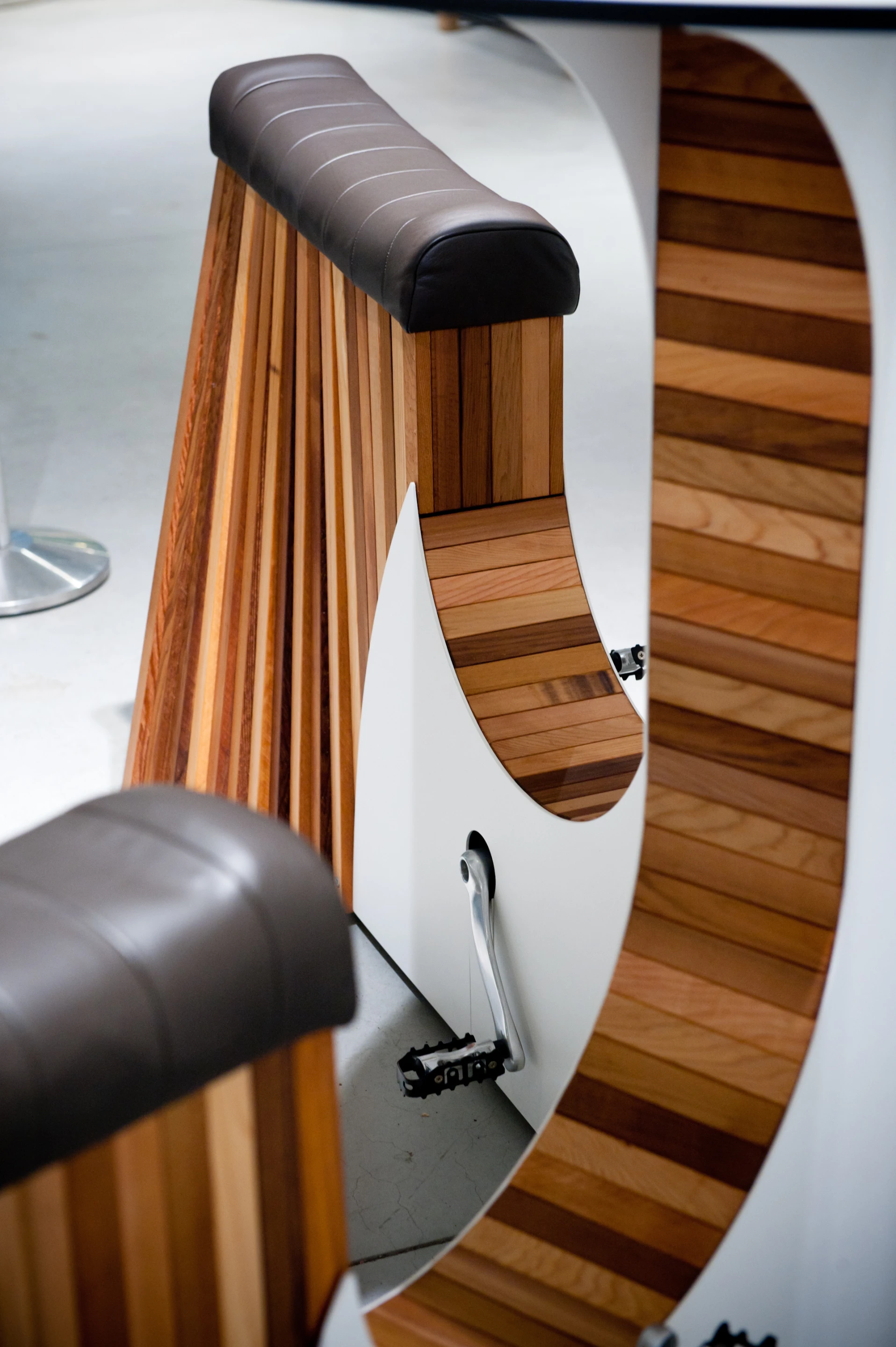 The WeBike's reclaimed cedar wood adding some natural design sparkle