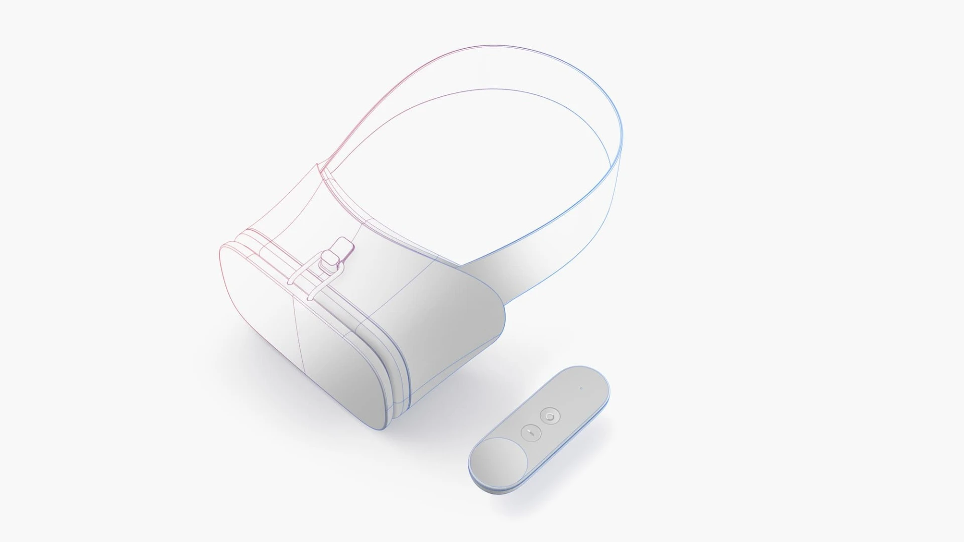 Google's reference design for a Daydream headset and (lone) controller