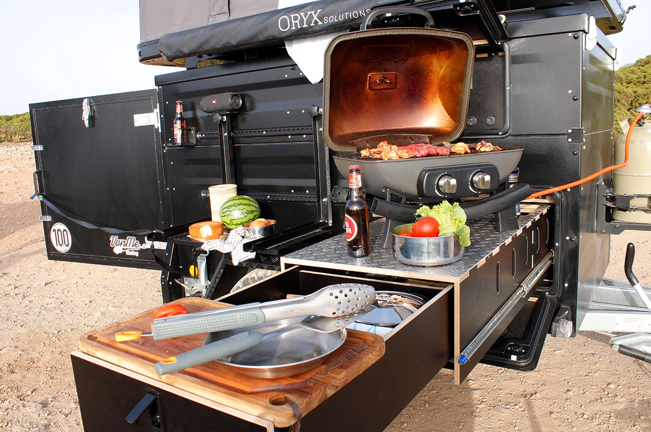 The Bobo trailer gives you the space and organization to whip up a gourmet meal