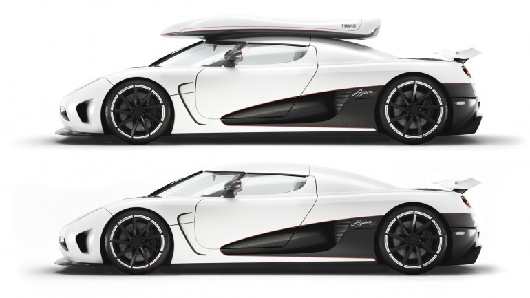 The 2012 Koenigsegg Agera R with and without topbox