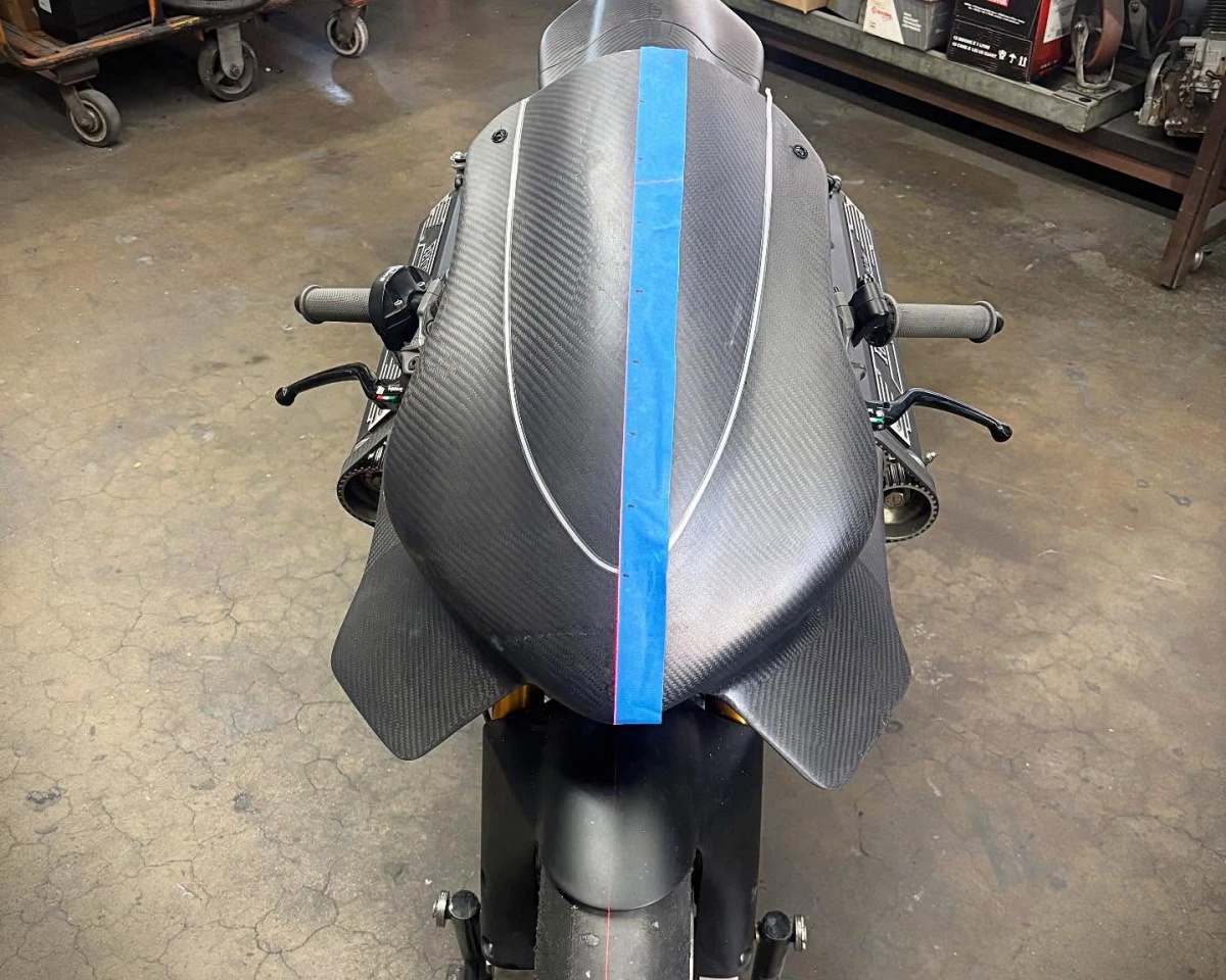 There’s no donor bike – Hazan created all of the gorgeous bodywork in composite materials using his own molds