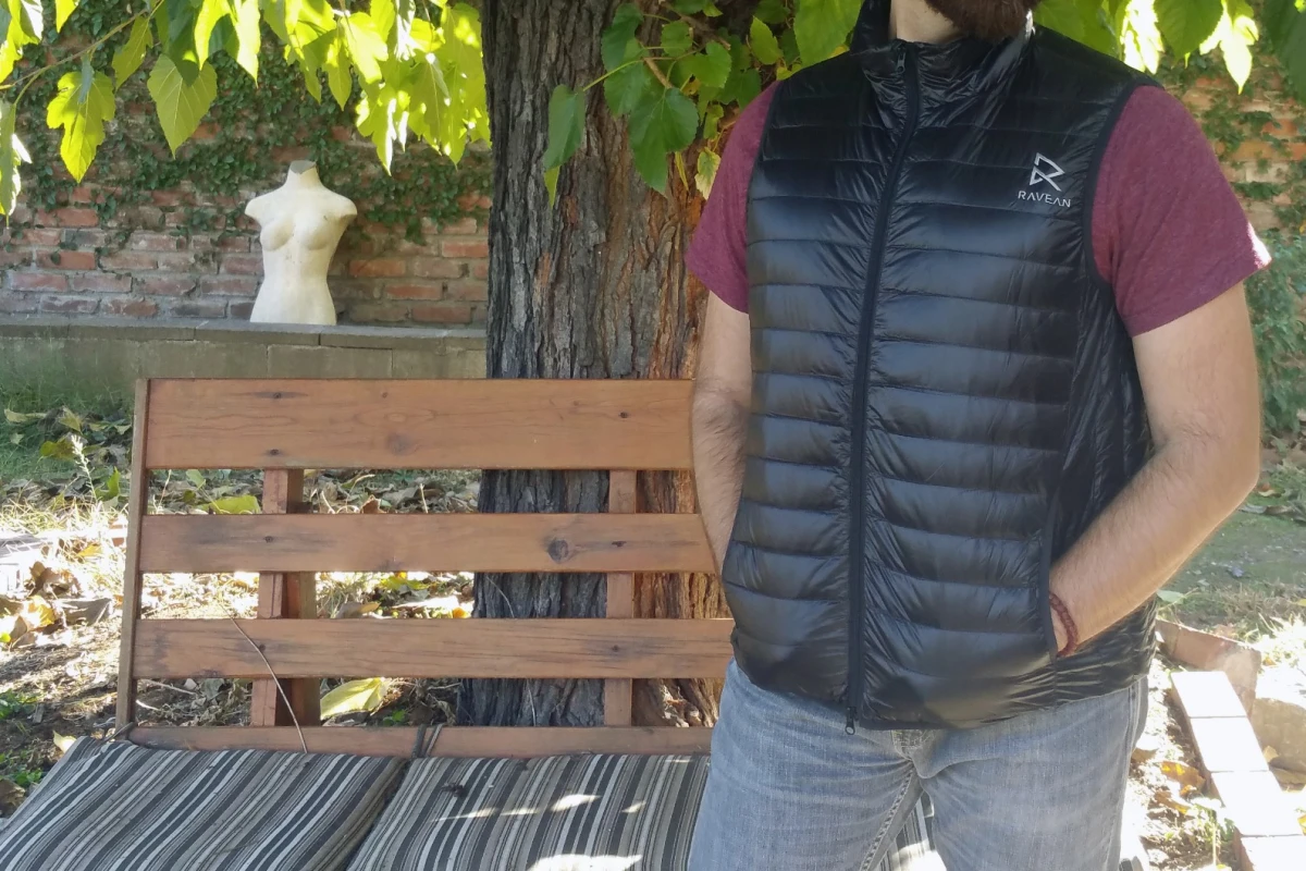 The Ravean heated vest is a water-resistant, down-filled puff vest, but doesn't make you look overly puffed-up