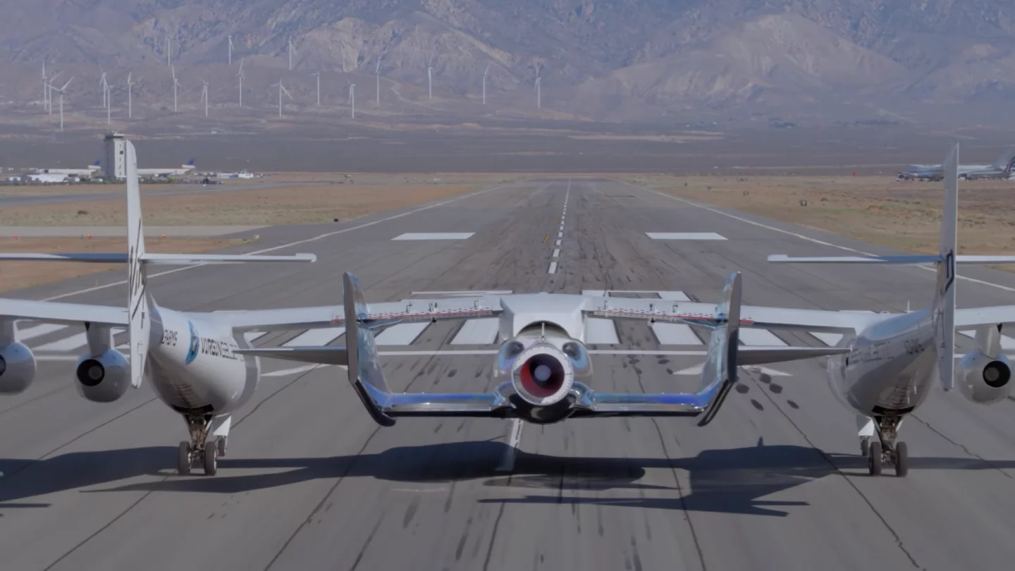 Virgin Galactic's spaceplane and mothership takes off in California