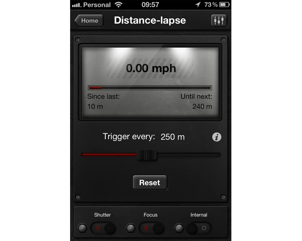 Distance-Lapse mode in Triggertrap Mobile uses the GPS ability of your iPhone or iPad to take photos at regular distance intervals
