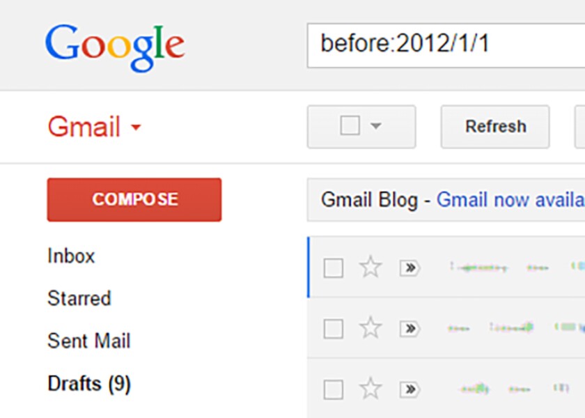 The search box lets you quickly find newer or older messages