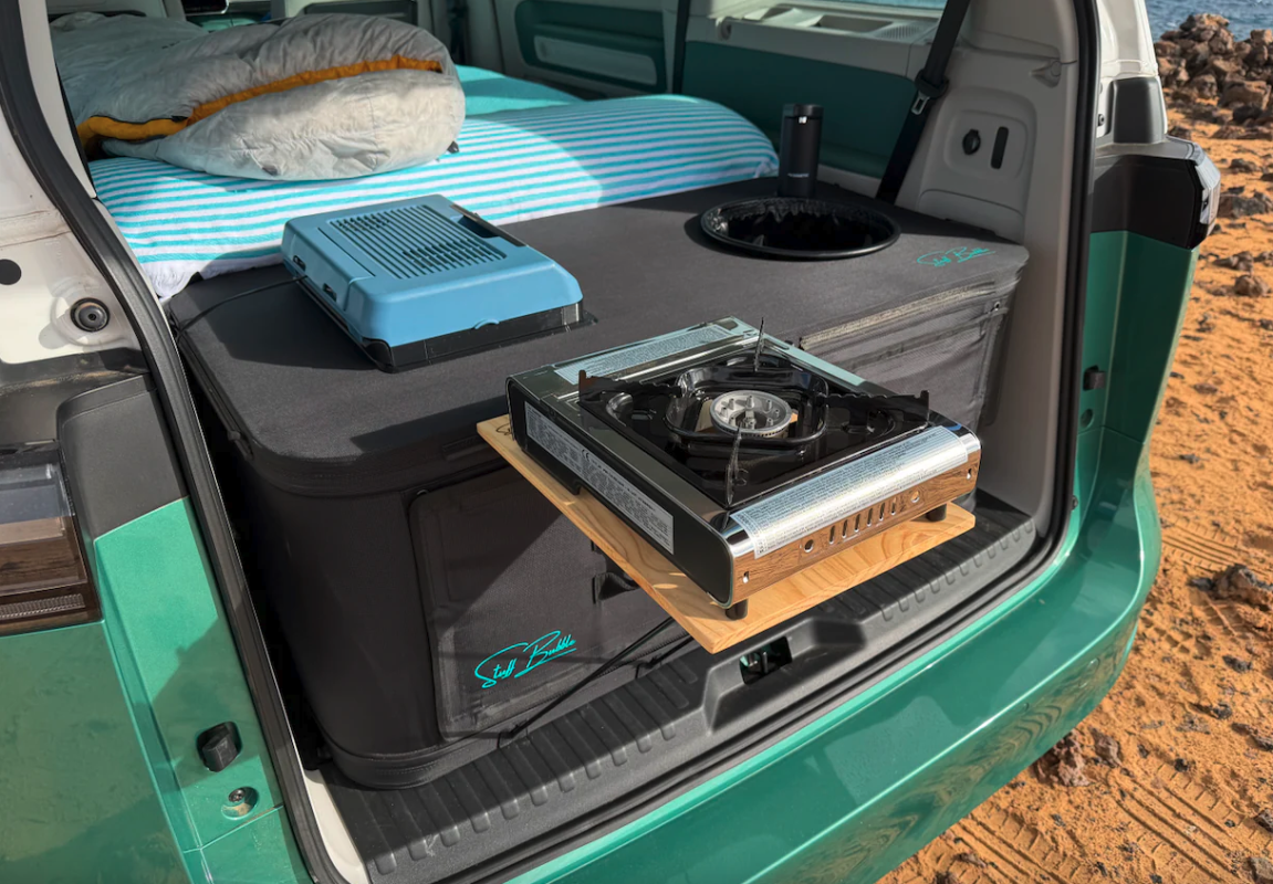 Clever inflatable kitchen packs flat, pumps up into campsite cookery