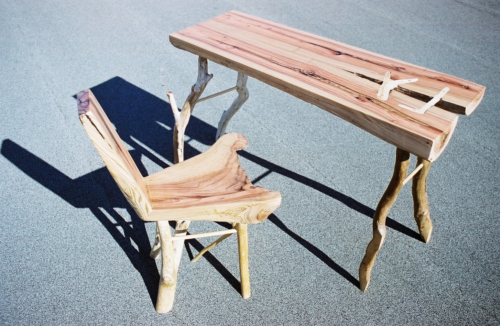 A set of assembled wooden pieces that inspired Gavin Munro