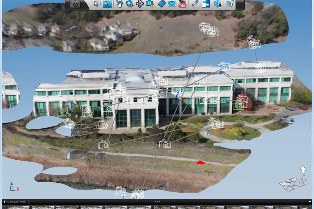 3D model of Autodesk's corporate headquarters as generated from Octocopter photos stitched together by 123D Catch (Image: Autodesk blog)