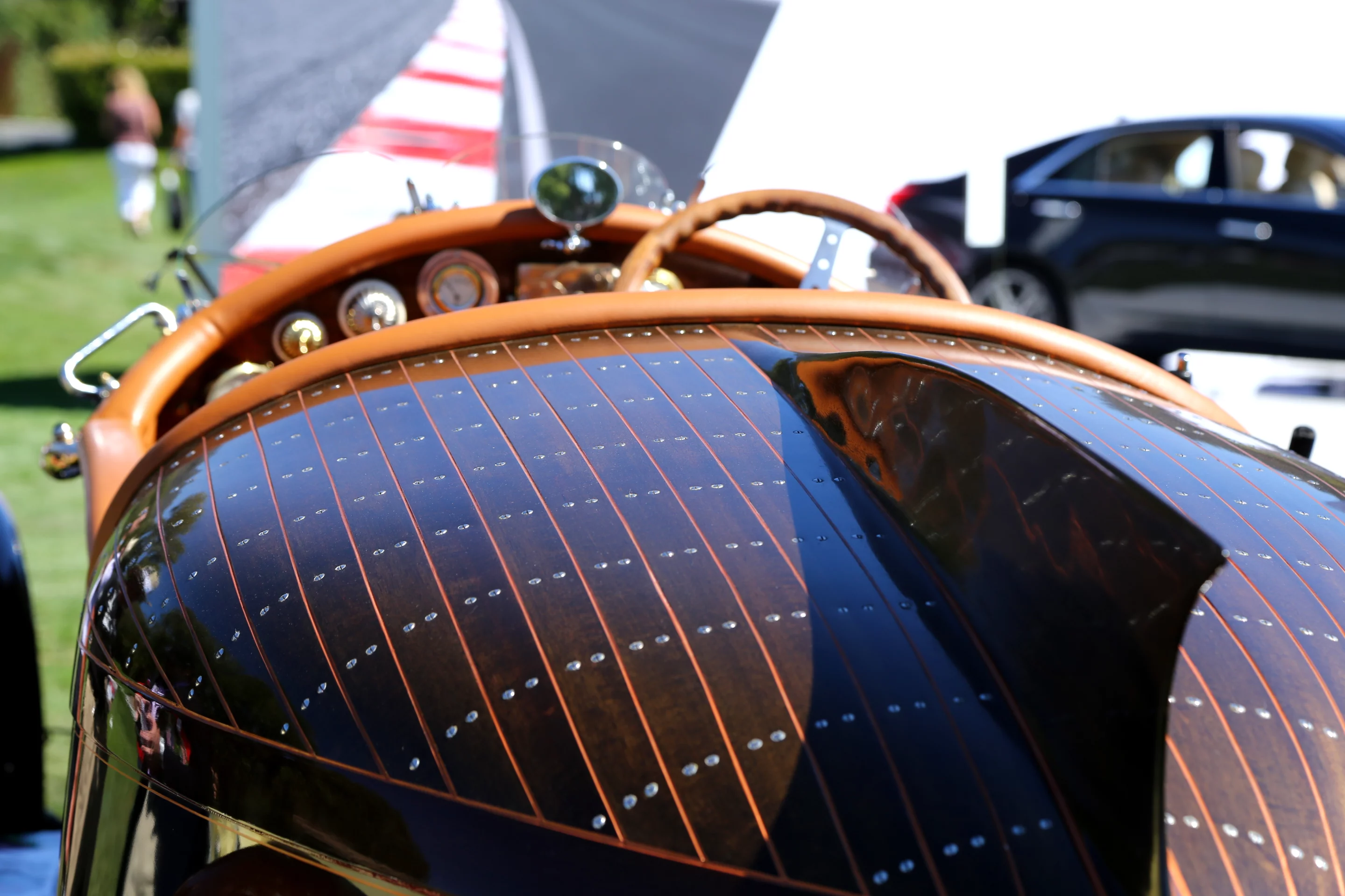 The 1917 La Bestioni Rusty One features a wooden boat tail rear, complete with shark fin (Photo: Angus MacKenzie/Gizmag.com)