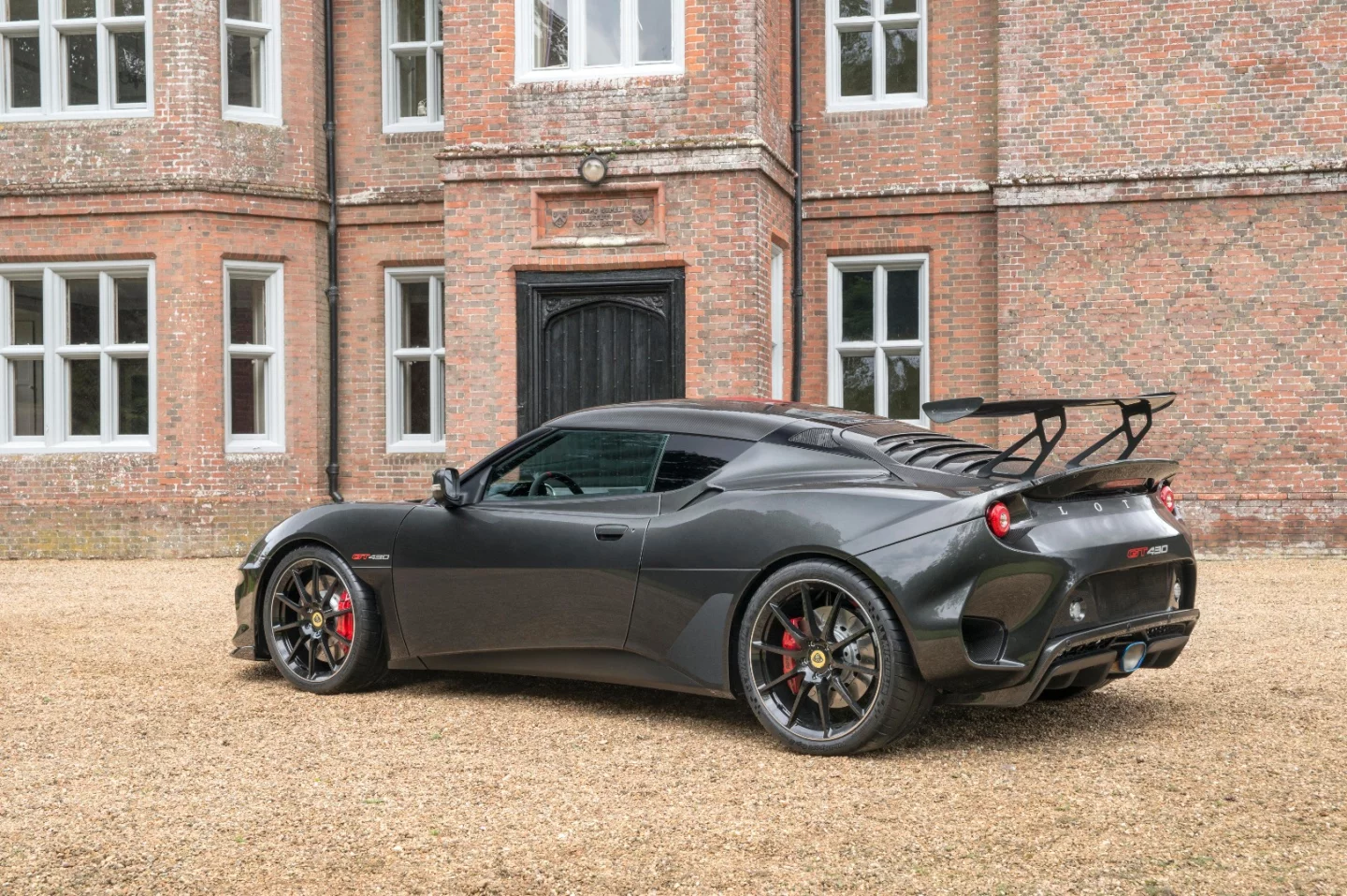 The massive rear wing on the Evora contributes to its impressive downforce at high speed