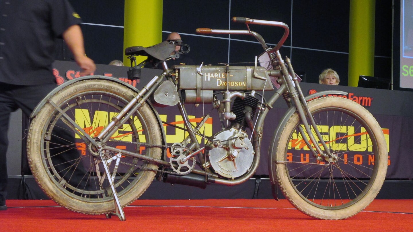 The most expensive vintage Harley-Davidson motorcycle ever to sell at auction: $715,000 | 1907 Harley-Davidson "Strap Tank" Single | Mecum Auctions| 21 March 2015