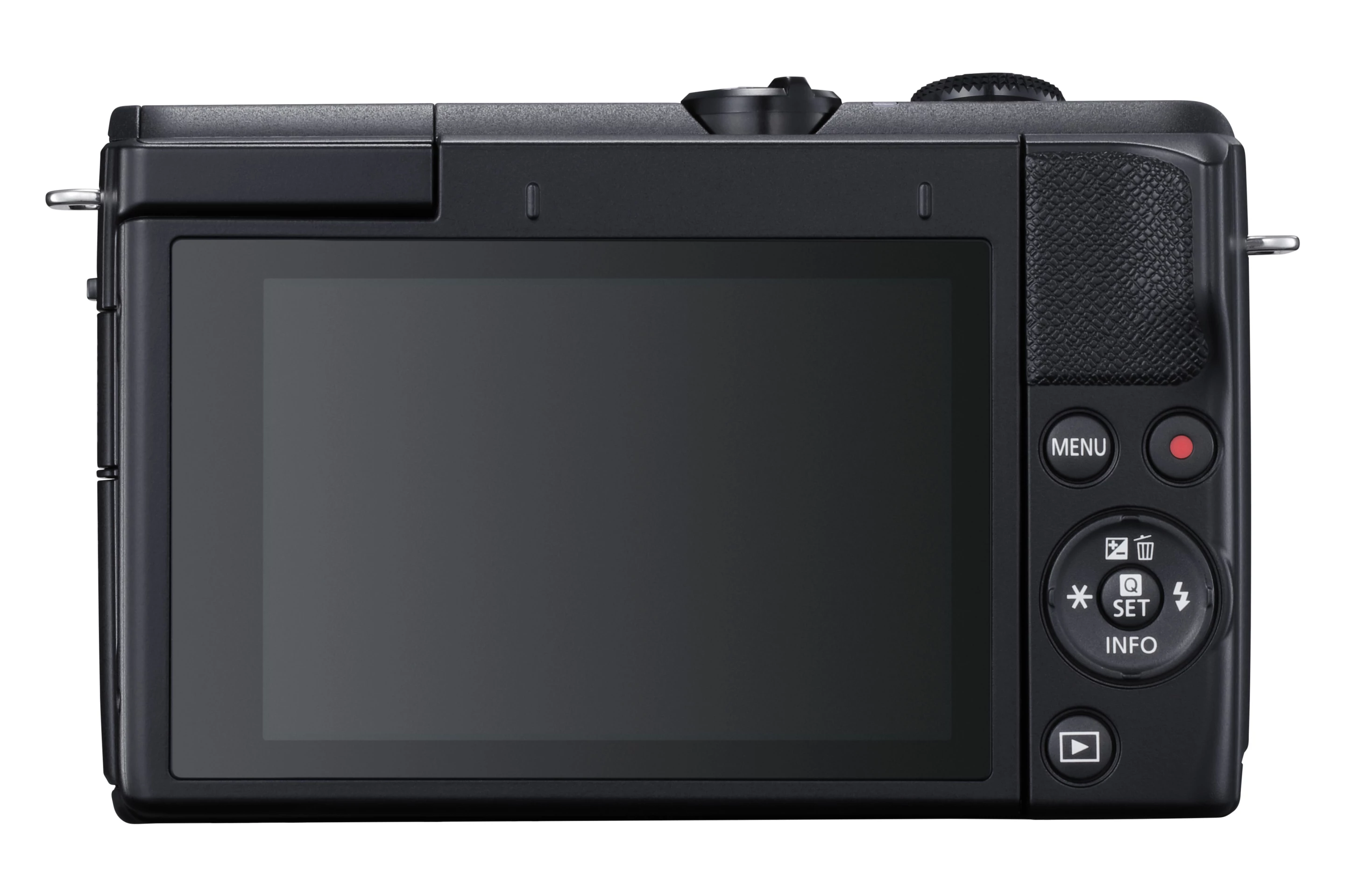 The EOS M200 features a 3-inch flip-up touchscreen LCD panel