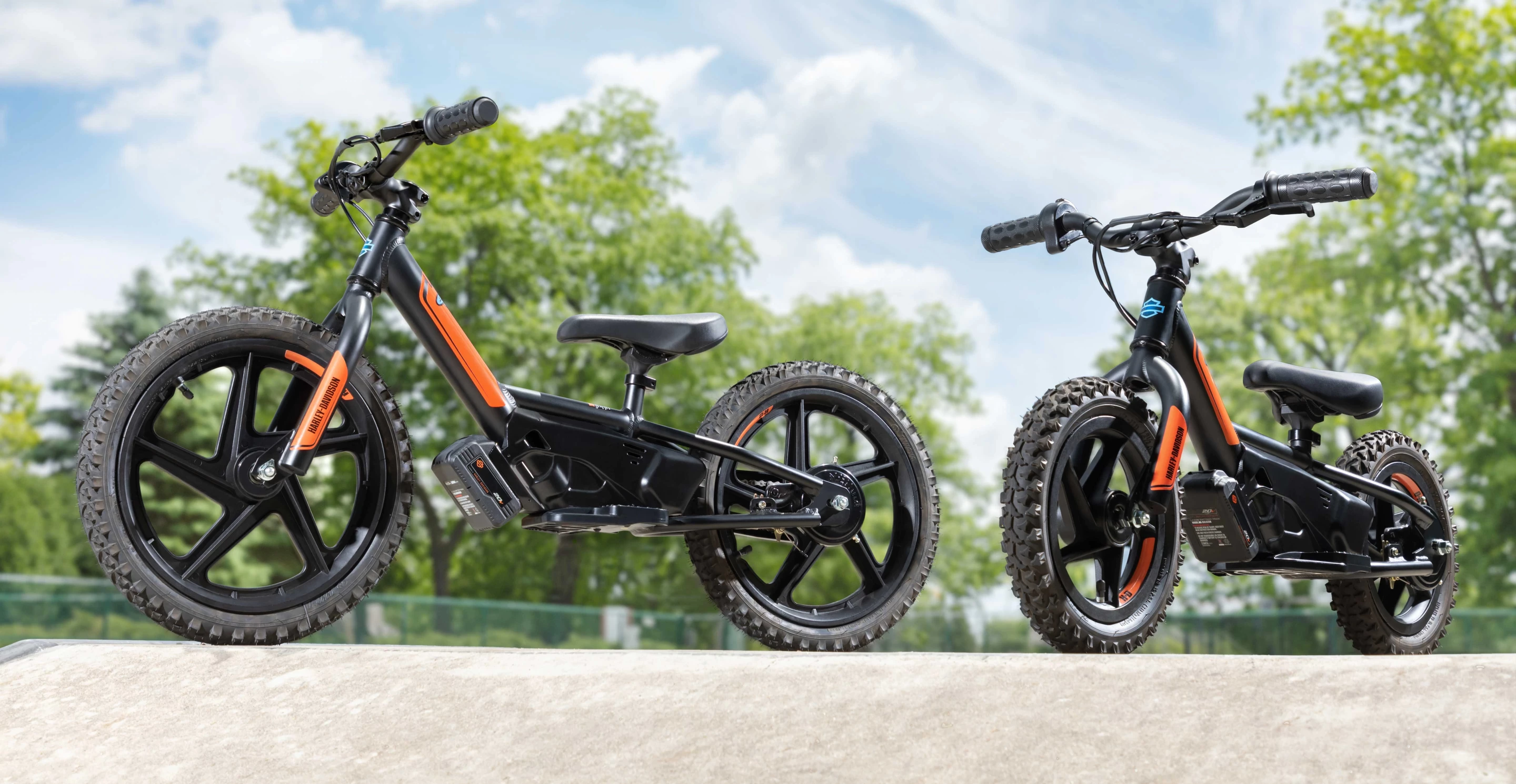 A pair of electric balance bikes shows just how young of a market Harley's aiming at