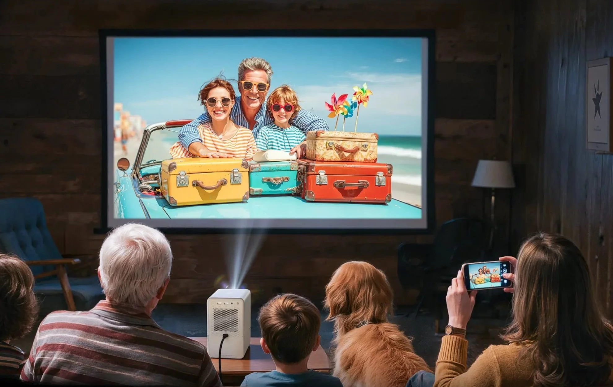 Screen sharing from iPhones and iPads is possible with the D1R Cube