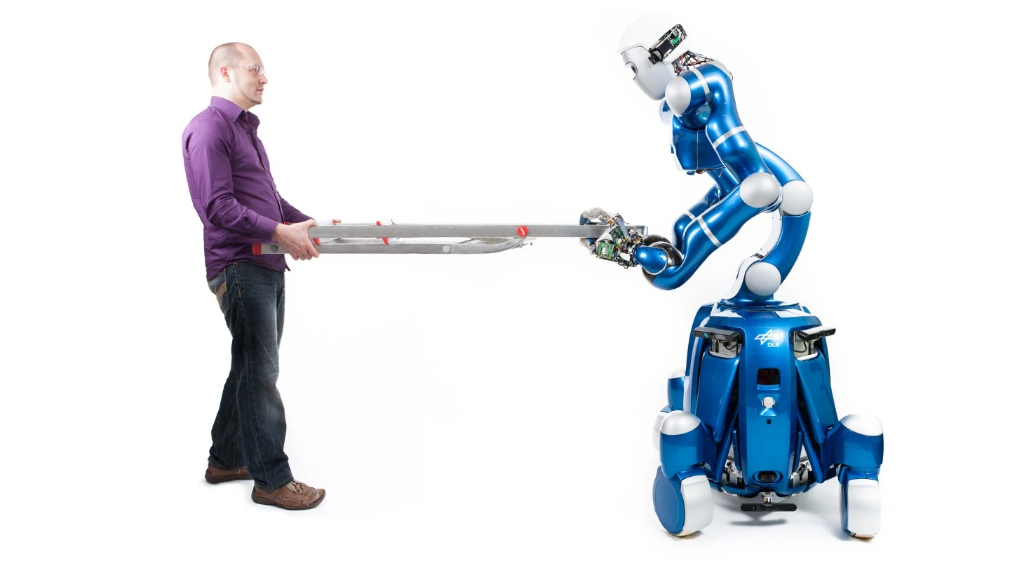 An important ability of future service robots is to physically cooperate with humans, for example in carrying heavy or bulky objects together