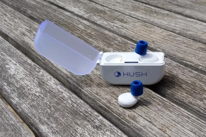 Hush earplugs come with a case that can recharge them three times