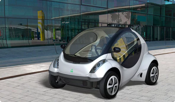 The Hiroko's windshield doubles as the car door